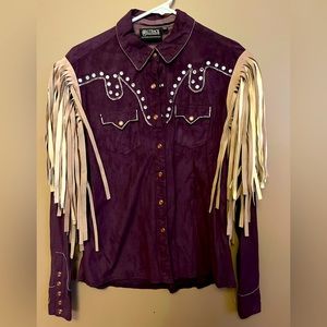 Purple Fringed Western Show Shirt